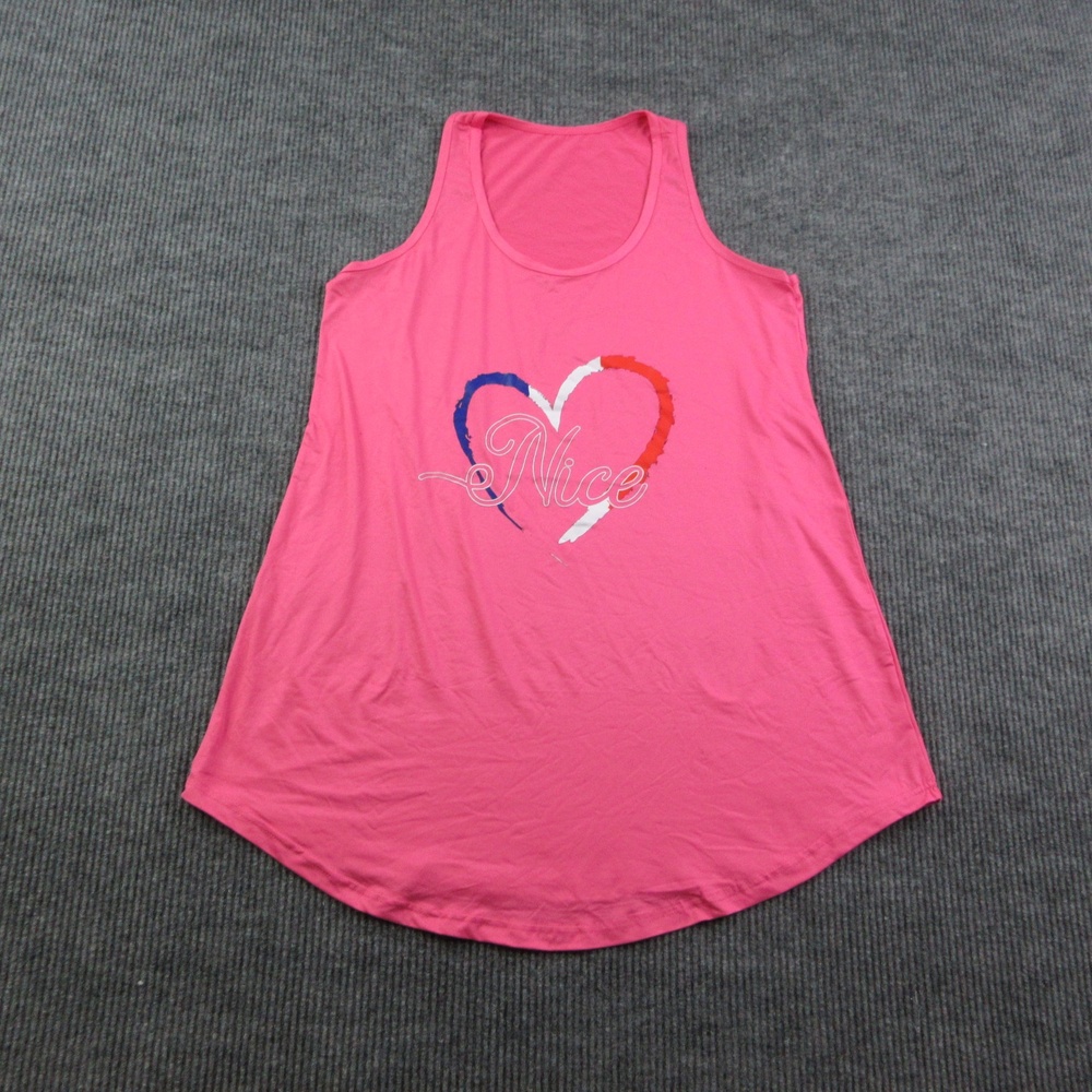 Heart Tank Womens XL Pink Tunic Scoop Neck Nice Lightweight Casual Graphic Tee